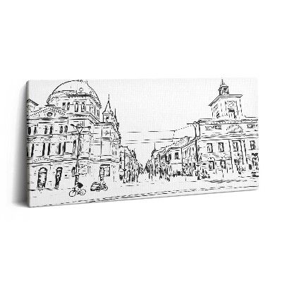 Obraz canvas 100x50 cm Ilustrace starého města Poznaně