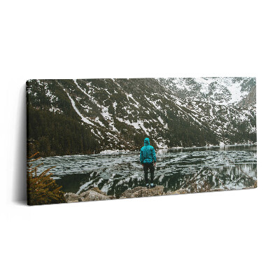 Obraz z fotografie na plátně 100x50 cm Jezero Morskie Oko v zimě