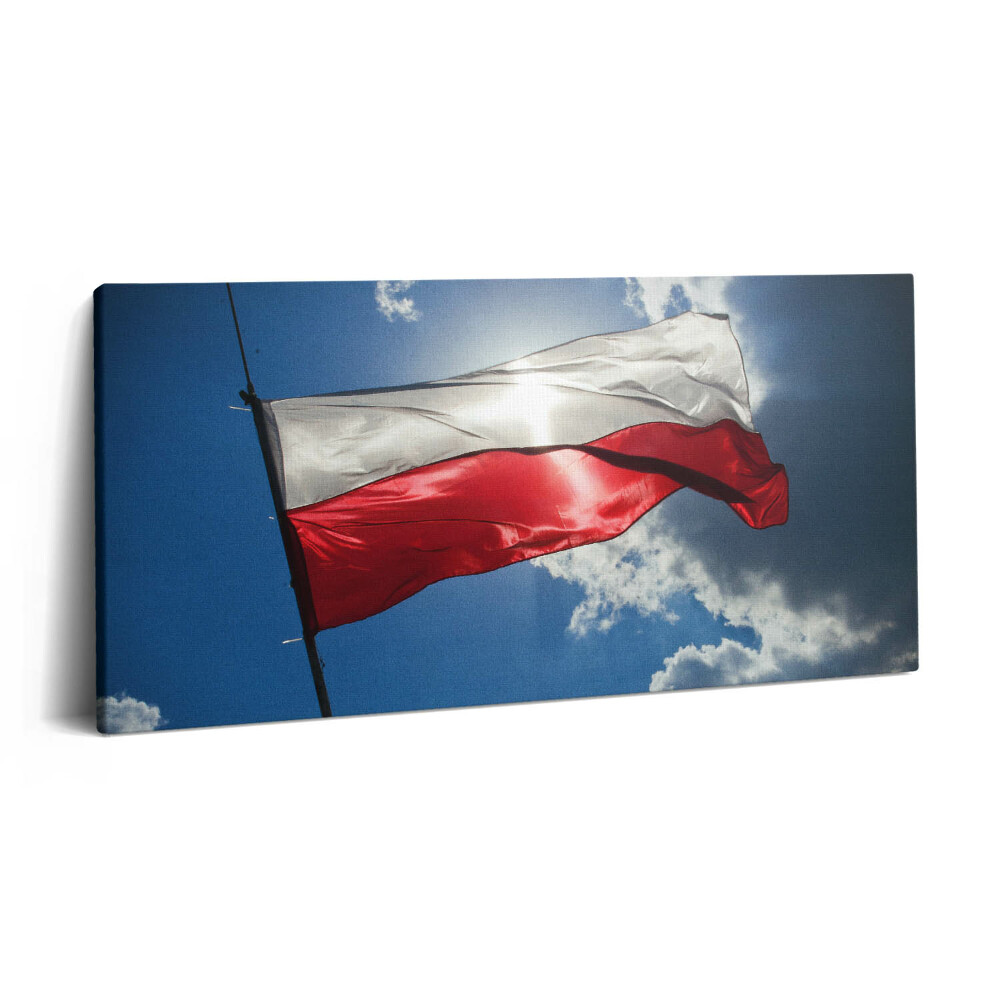 Obraz canvas 100x50 cm Polská vlajka na obloze
