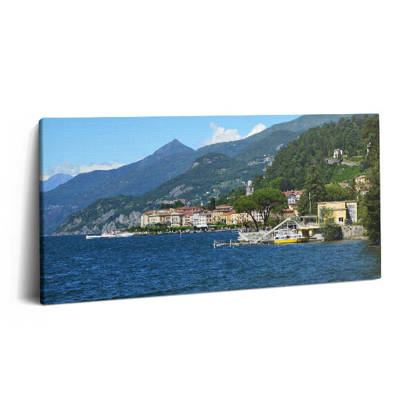 Obraz z fotografie na plátně 100x50 cm Hornatá krajina jezera Lago di Garda