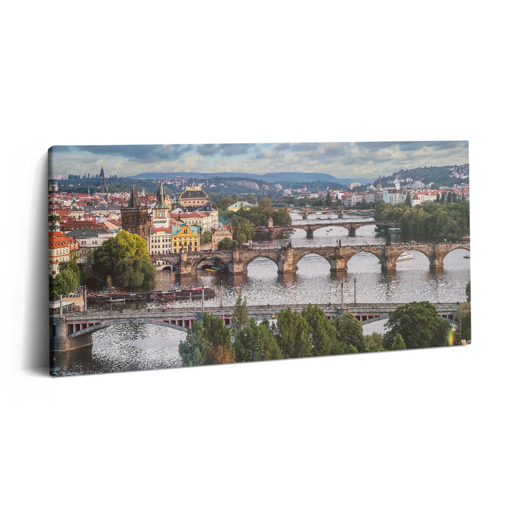 Obraz z fotografie na plátně 100x50 cm Pohled na Prahu