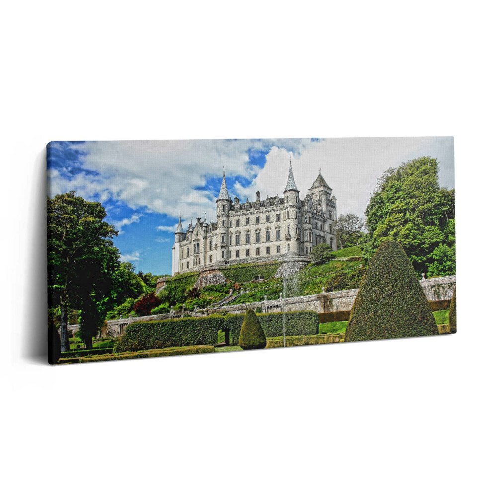 Obraz canvas 100x50 cm Hrad a zahrada ve Skotsku