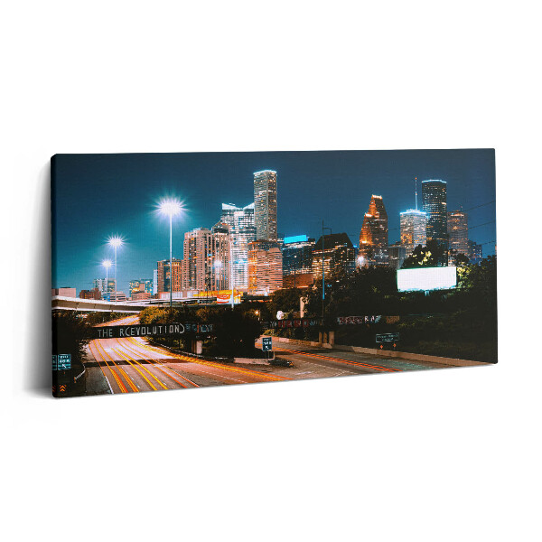 Obraz z fotografie na plátně 100x50 cm Město Houston v noci