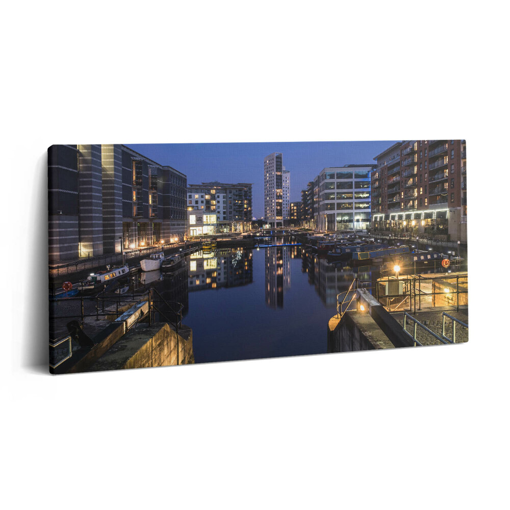 Obraz z fotografie na plátně 100x50 cm Noční osvětlení města Leeds