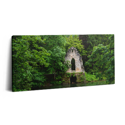 Obraz z fotografie na plátně 100x50 cm Ruiny staré kaple Chamonix Francie