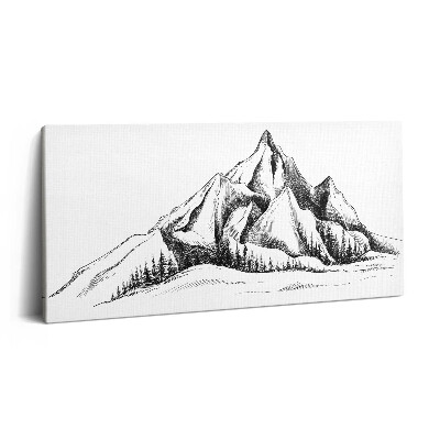 Obraz na plátně 100x50 cm Kresba hory