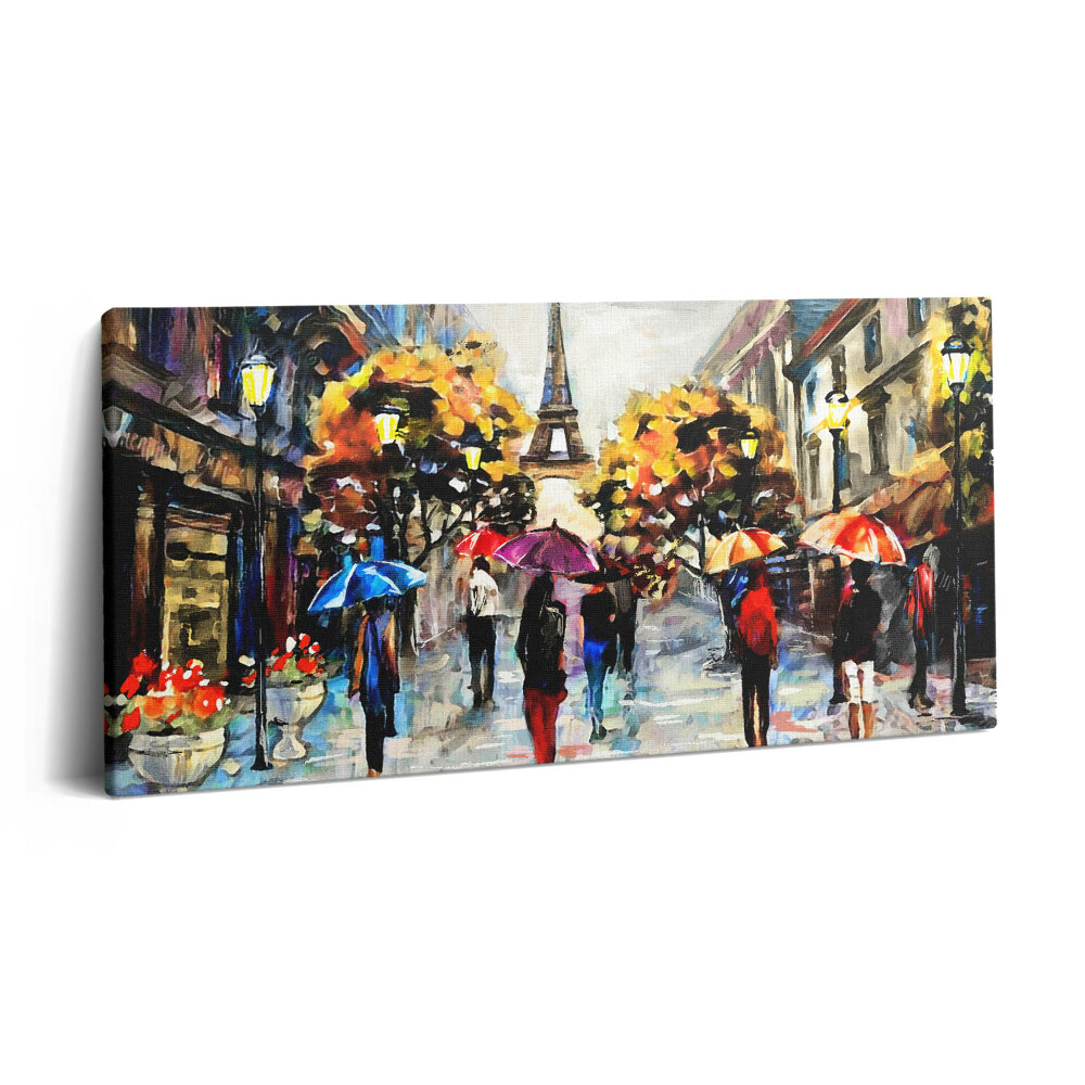Obraz na plátně 120x60 cm Ulice Eiffelovy Novy - malovaný podzim