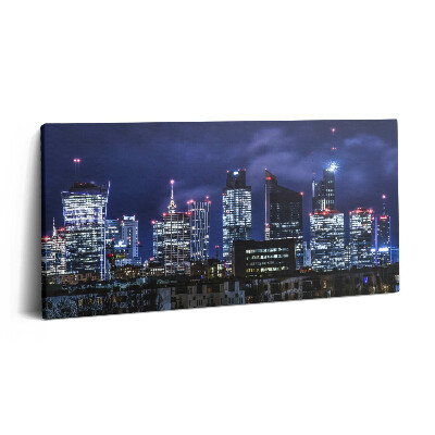 Obraz na plátně 120x60 cm Městské budovy v noci