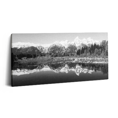 Obraz z fotografie na plátně 120x60 cm Černobílá horská krajina