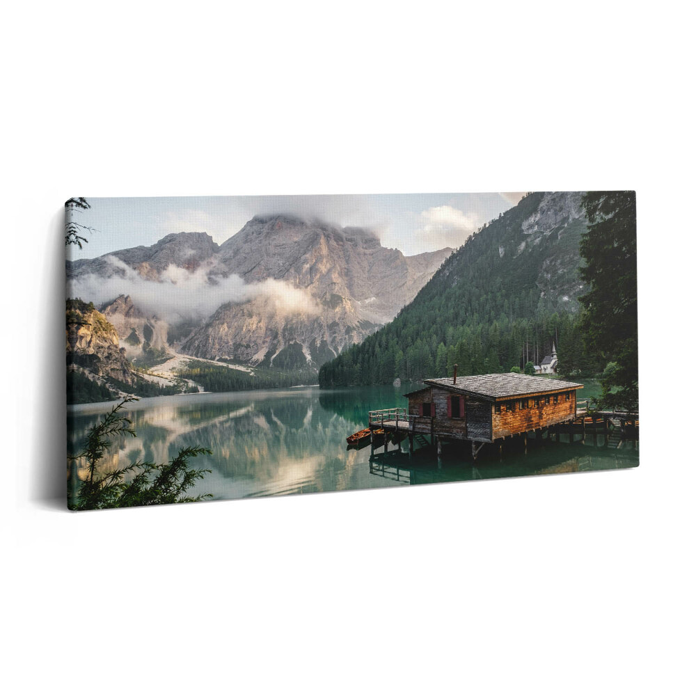 Obraz canvas 120x60 cm Horský dům u jezera