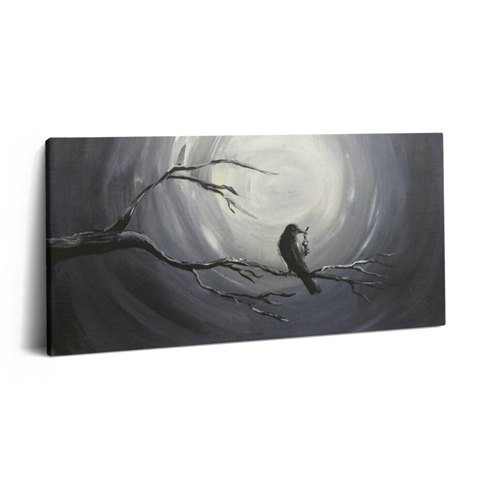Obraz canvas 120x60 cm Havran v měsíčním světle