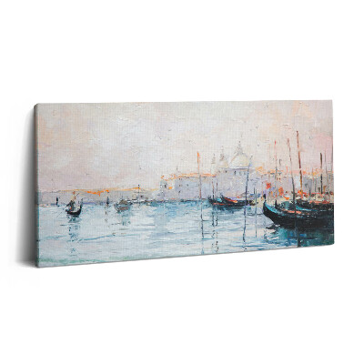 Obraz na plátně 120x60 cm Benátské gondoly olejomalba