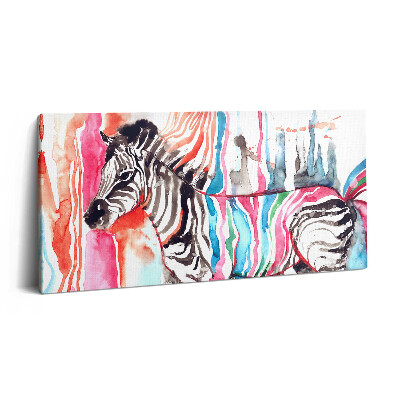 Obraz z fotografie na plátně 120x60 cm Zvířecí ilustrace barevná zebra