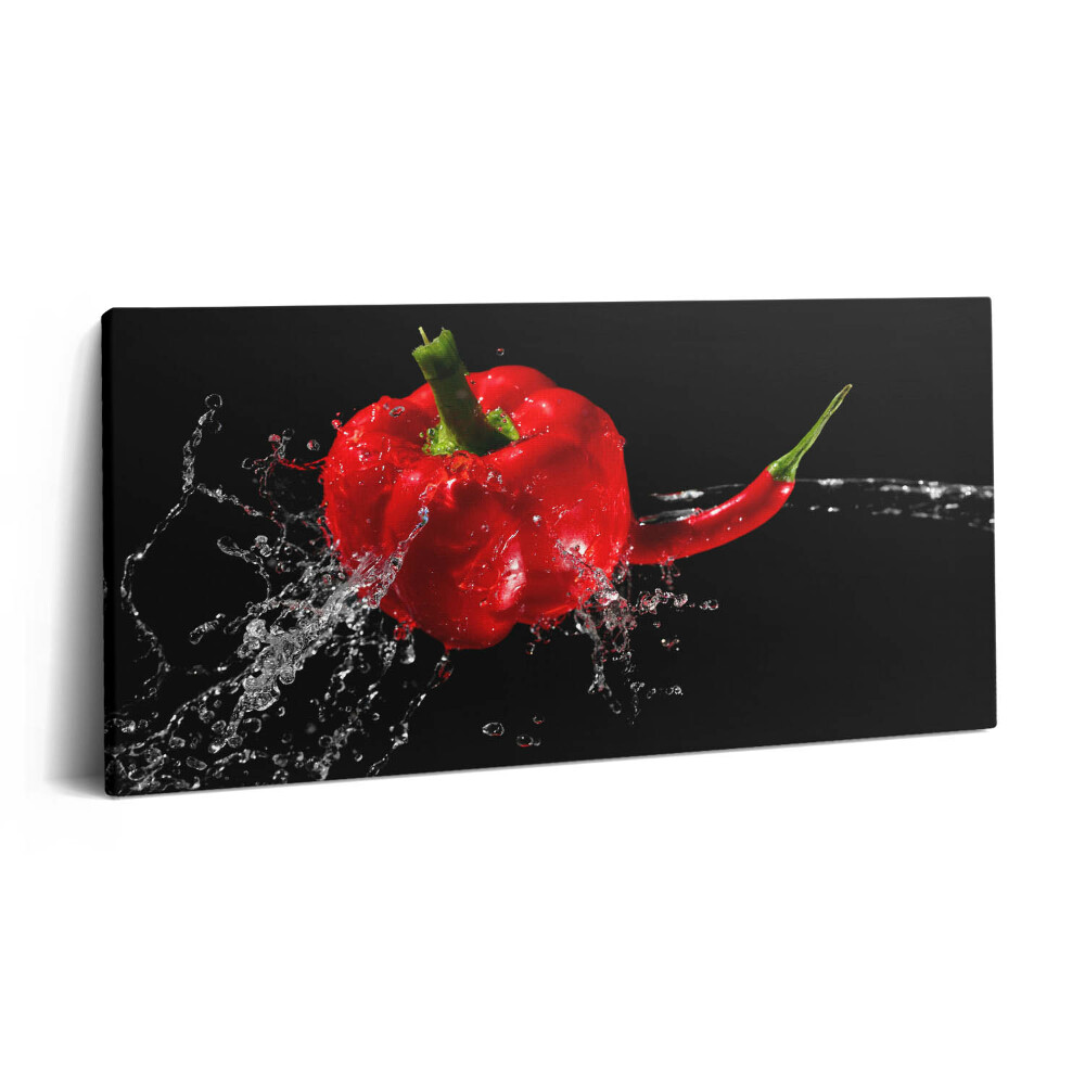 Obraz canvas 120x60 cm Červené papriky ve vodě