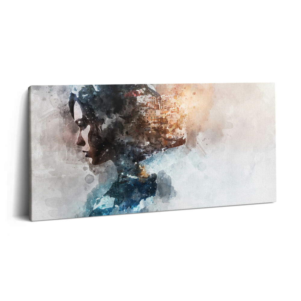 Obraz z fotografie na plátně 120x60 cm Abstraktní malovaný portrét ženy