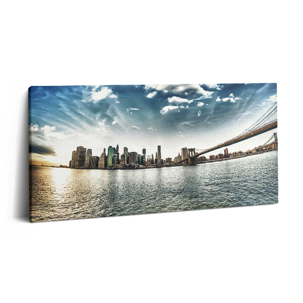 Obraz z fotografie na plátně 120x60 cm Město a Brooklynský most