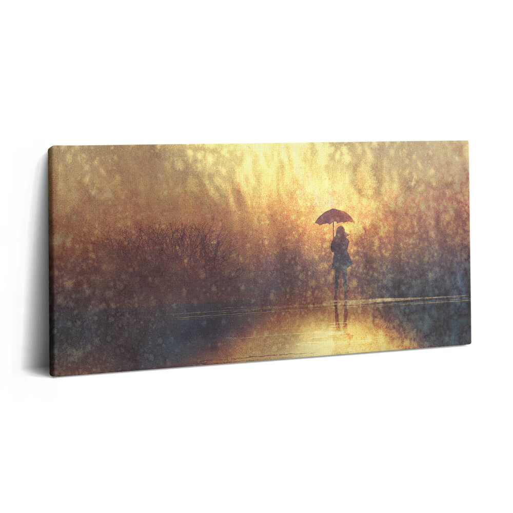 Obraz z fotografie na plátně 120x60 cm Žena se slunečníkem