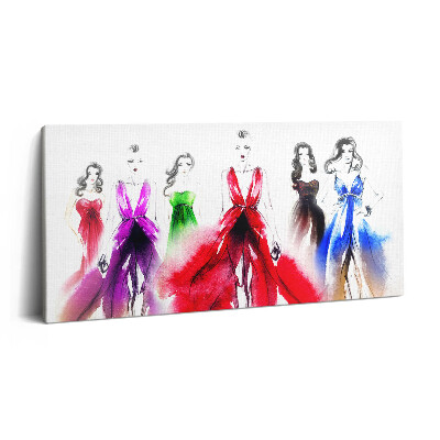 Obraz canvas 120x60 cm Ženy v barevných šatech