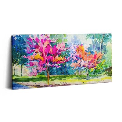 Obraz na plátně 120x60 cm Abstraktní barevné stromy