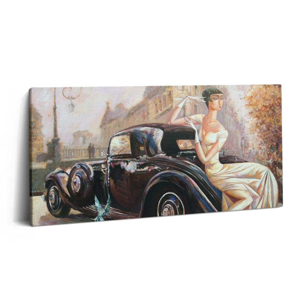 Obraz canvas 120x60 cm Žena v retro stylu