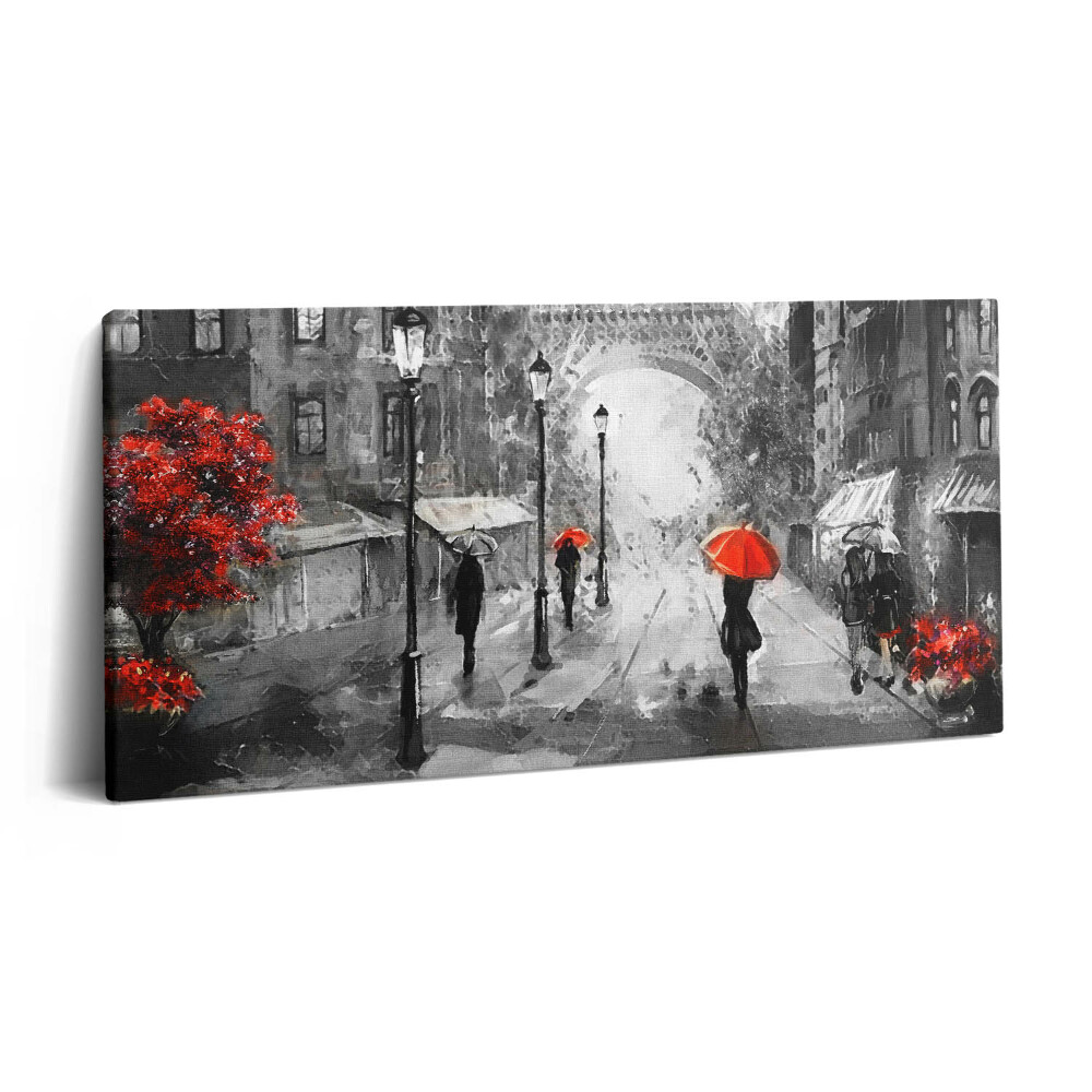 Obraz z fotografie na plátně 120x60 cm Ulice Paříže a Eiffelova věž