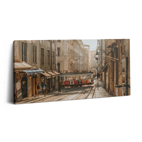 Obraz na plátně 120x60 cm Pohled na Lisabon a tramvaj