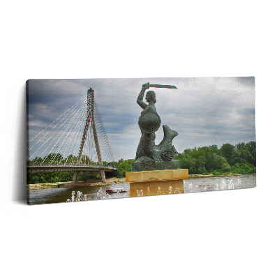 Obraz canvas 120x60 cm Socha mořské panny ve Varšavě