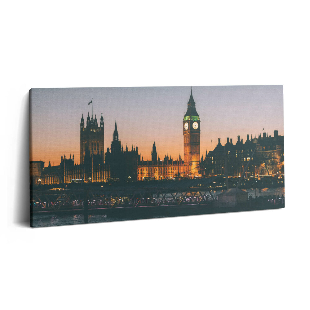 Obraz z fotografie na plátně 120x60 cm Tower Bridge Big Ben v Londýně