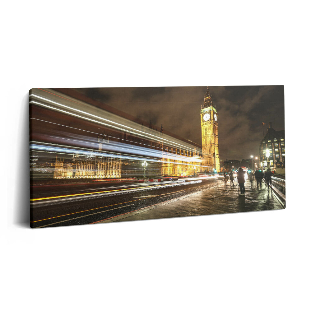 Obraz z fotografie na plátně 120x60 cm Big Ben v noci Rychlost světla