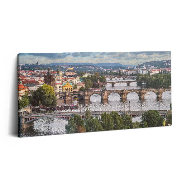 Obraz z fotografie na plátně 120x60 cm Pohled na Prahu
