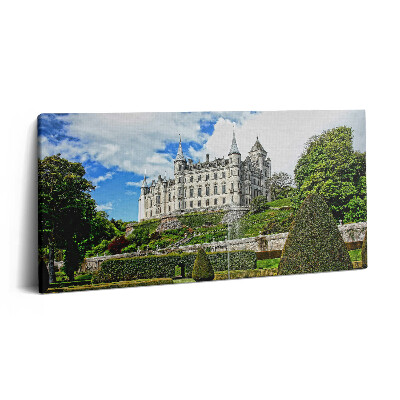 Obraz canvas 120x60 cm Hrad a zahrada ve Skotsku