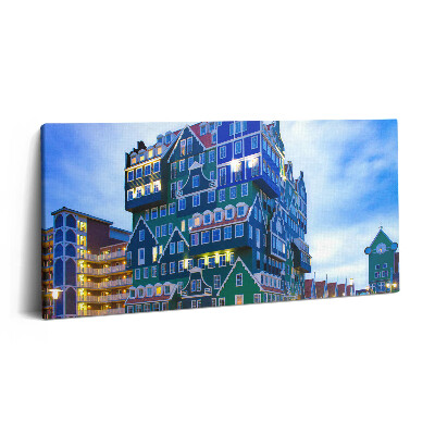 Obraz na plátně 120x60 cm Barevný dům v Amsterdamu