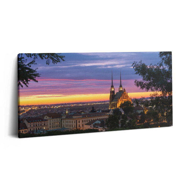 Obraz z fotografie na plátně 120x60 cm Východ slunce v Brně