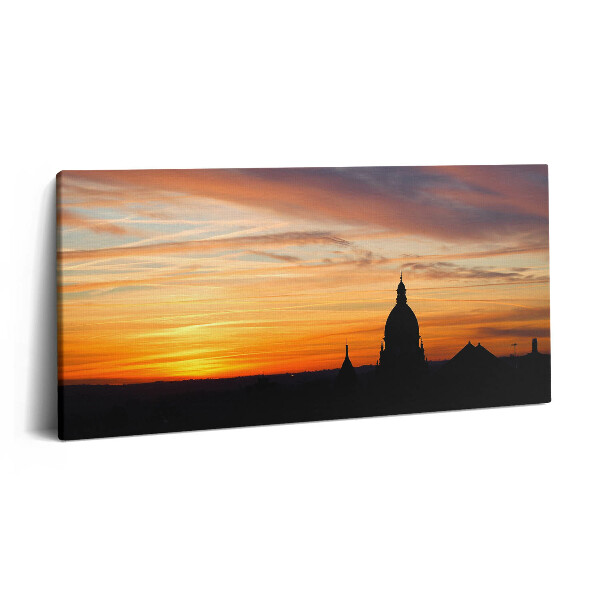 Obraz na plátně 120x60 cm Budova při západu slunce