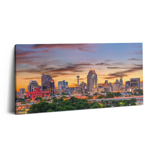 Obraz na plátně 120x60 cm San Antonio při západu slunce