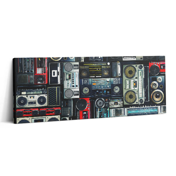 Obraz canvas 125x50 cm Hudba - Vintage Boombox