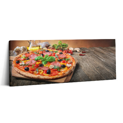 Obraz canvas 125x50 cm Italská pizza s olivovým olejem