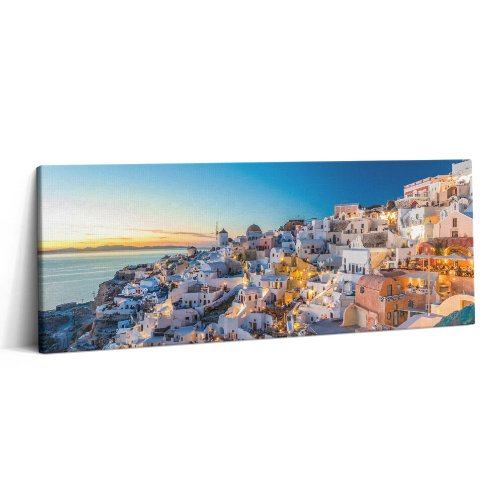 Obraz canvas 125x50 cm Západ slunce na Santorini