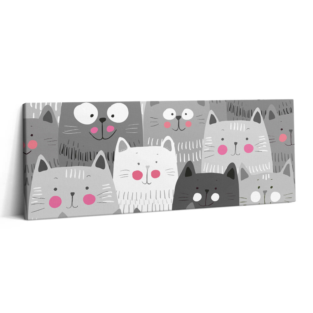 Obraz canvas 125x50 cm Vzor s kočkami