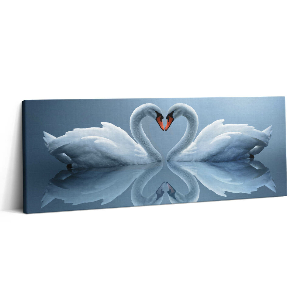 Obraz canvas 125x50 cm Labutě naaranžované na znamení lásky