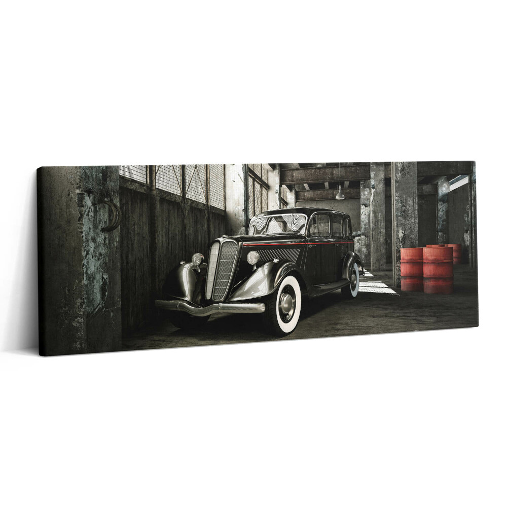 Obraz canvas 125x50 cm Klasický automobil ve staré továrně