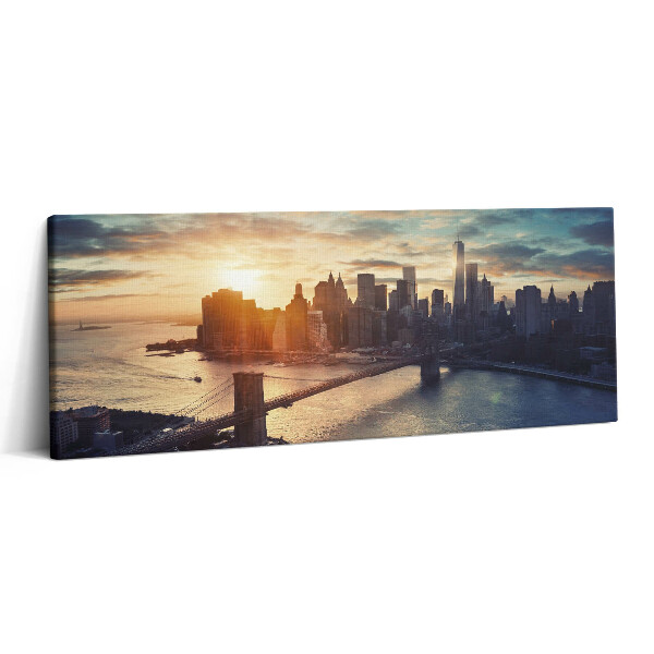 Obraz canvas 125x50 cm Newyorský Manhattan a západ slunce