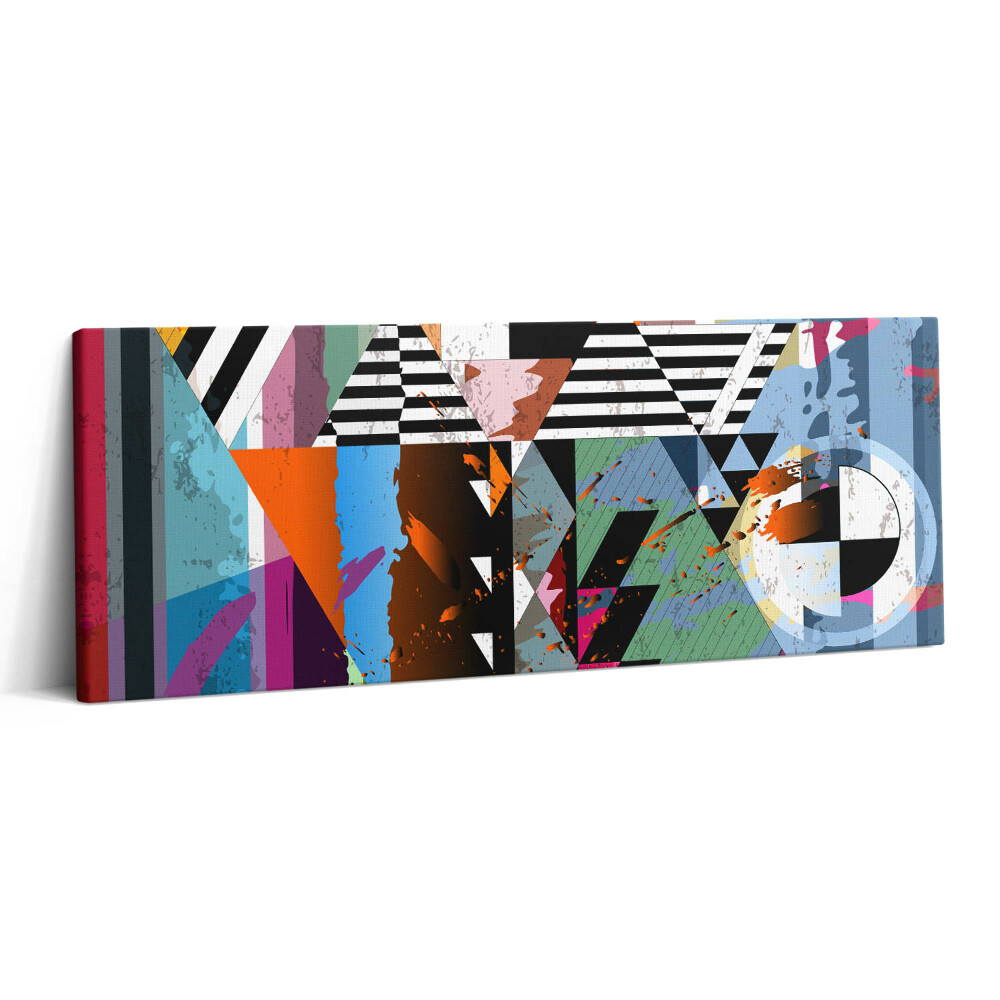 Obraz canvas 125x50 cm Abstraktní pruhy a trojúhelníky