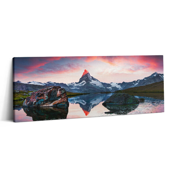 Obraz canvas 125x50 cm Stelliské jezero Matterhorn