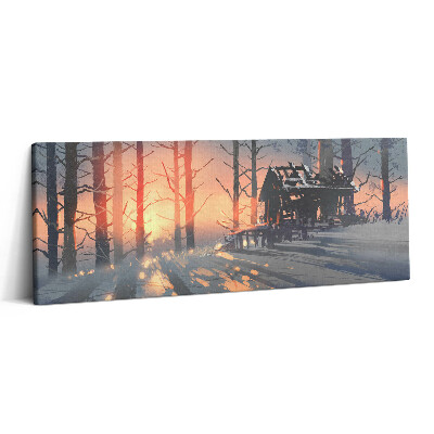 Obraz canvas 125x50 cm Zimní krajina stromů