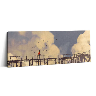 Obraz canvas 125x50 cm Muž na starém mostě