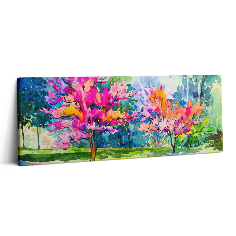 Obraz canvas 125x50 cm Abstraktní barevné stromy