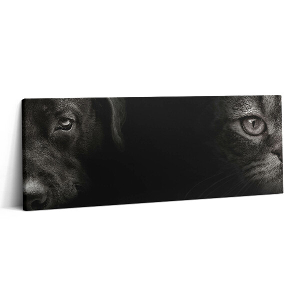 Obraz canvas 125x50 cm Labradorský pes a skotská kočka