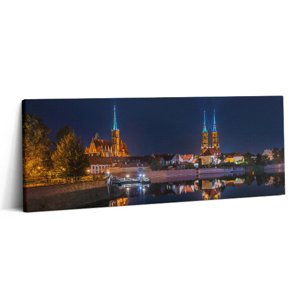Obraz canvas 125x50 cm Vratislavská katedrála v noci