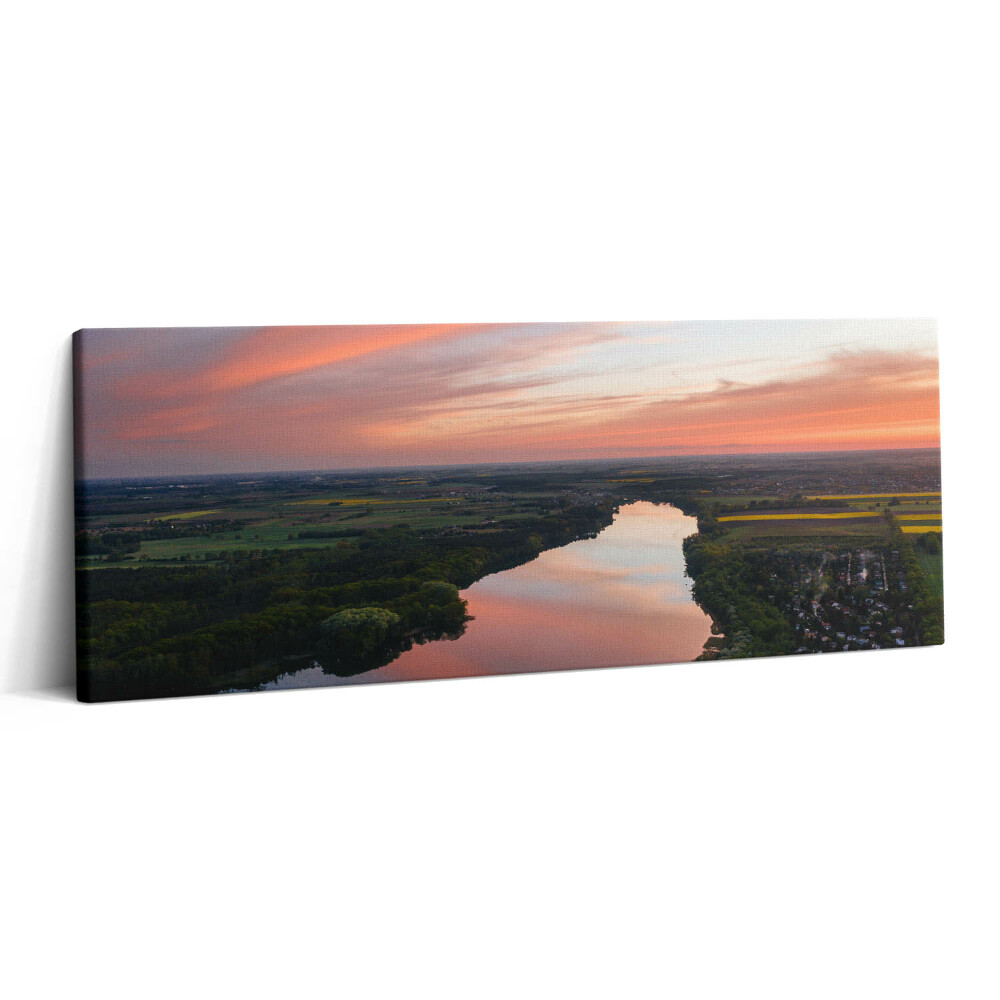 Obraz canvas 125x50 cm Letecký pohled na jezero